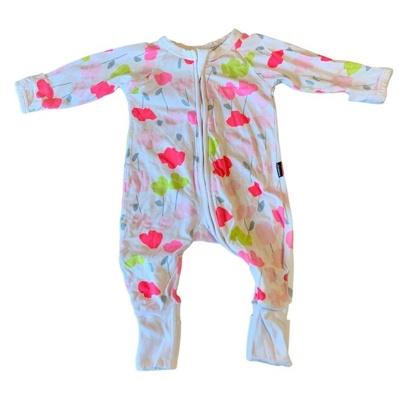 BONDS Wondersuit 0-3 months 000 Zippy Onesie Neon Pink Floral Baby Infant - Picture 1 of 6